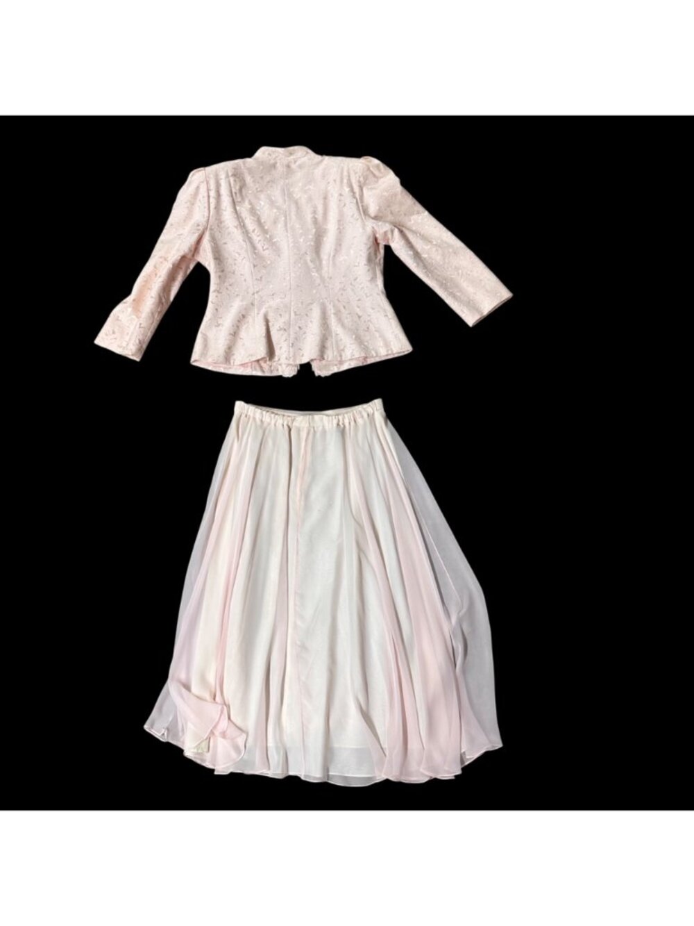 Vintage Pink Jacket Skirt Set 1980s Sequins Glam Size 14 Ursula Of Switzerland - Picture 3 of 14